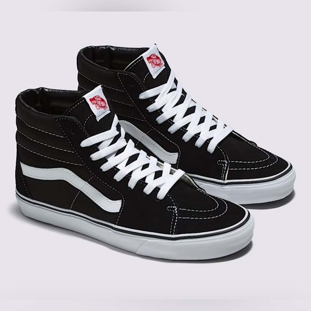 New Vans Sk8 Hi-Shoe Black and White High-Top Sneakers size 9 Men 10.5 Women